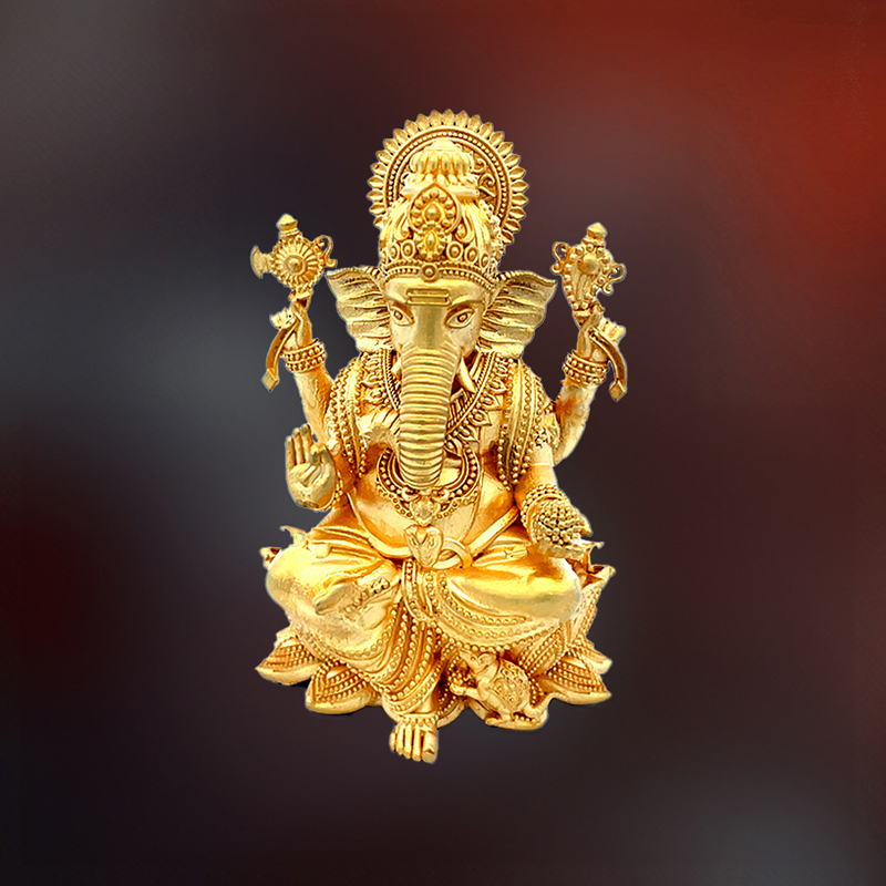 22K Gold Ganesh Statue - A divine Gift